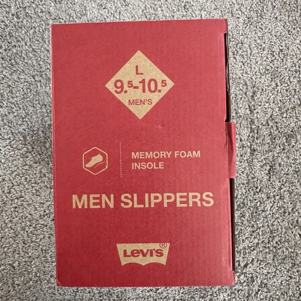 Levi's Men Brixton Slip On Scuff Slippers Size US L 9.5-10.5 Faux Suede Wheat